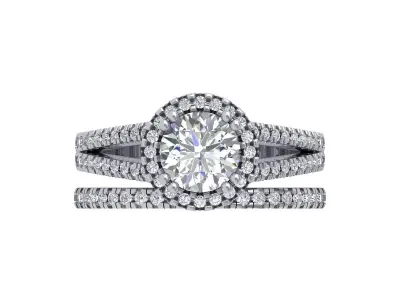 Solitair Ring Bridal Set 3D print model