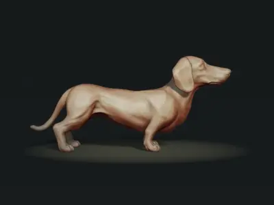 Dachshund sculpture 3D print model