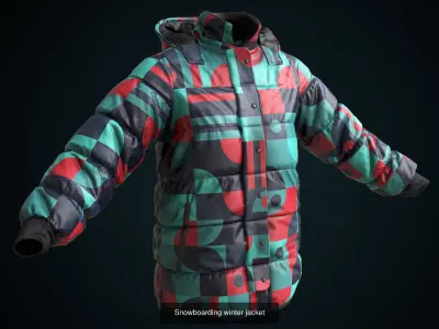 Snowboarding winter jackets 3D Model Pack