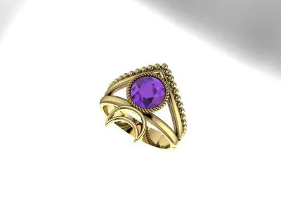 Moon Ring 3D print model