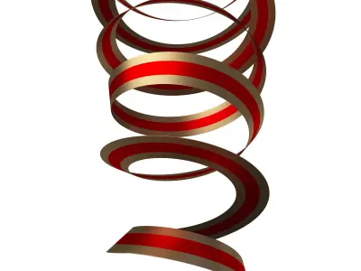 Curly Ribbon Low-poly 3D model