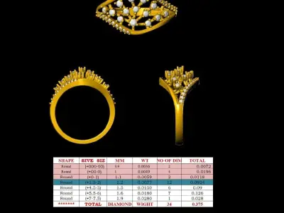 Dazzling Charm Luxe Diamond Ring for the Modern Lady 3D print model