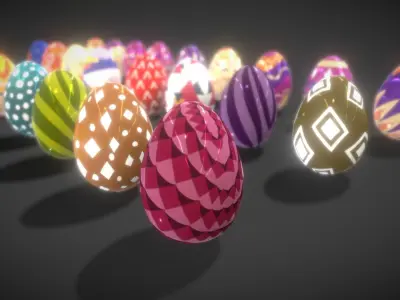 Collections Easter Eggs9 Low-poly 3D model