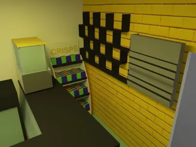 Take away 3d model Interior Low-poly 3D model