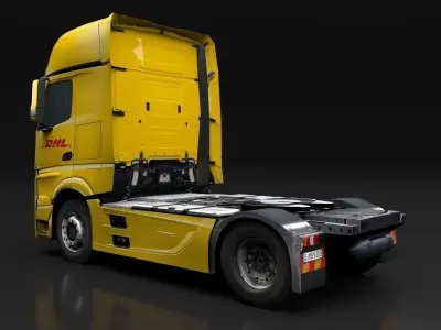 Mercedes Benz Actros DHL UPS FedEx Low-poly 3D model