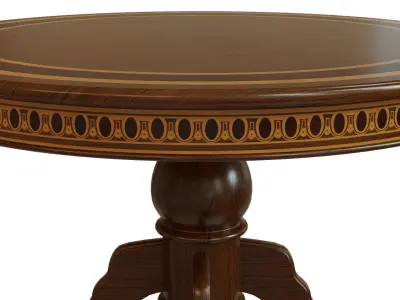 Wooden table with veneers 1200 Low-poly 3D model