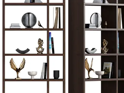 Bookcase with decor 3D model