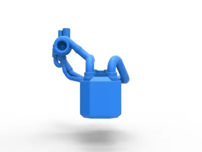 Engine of Uphill Sand Racing Dragster Scale 1 to 25 3D print model