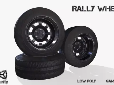 Rally wheel Good Year Low-poly 3D model