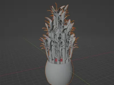 Lucky Bamboo Plant Low-poly 3D model