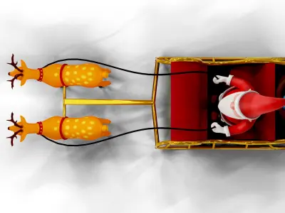 Cartoon Santa Claus with Deer Unity Package Low-poly 3D model