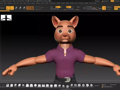 Dog Guard Basemesh - Character Design in ZBrush 3D model