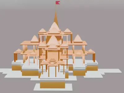 Ram mandir 3D simple model Free 3D model