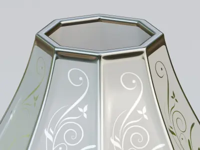 Vase29 glass lamp with floral design 3D model