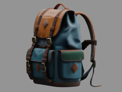 Stylized Backpack BP06 Low-poly 3D model