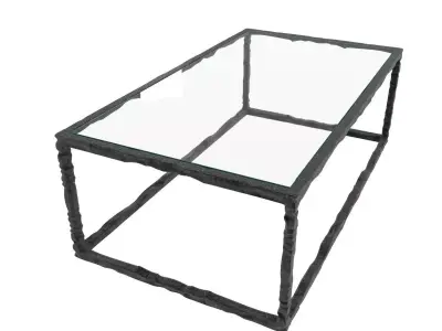 Bruno Romeda bronze and glass coffee table 3D model