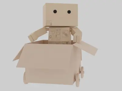 Cardboard Man 3D Game Model Low-poly 3D model