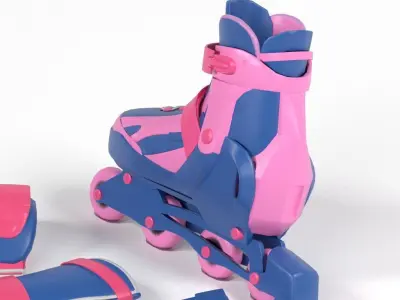 Roller Skate lowpoly Low-poly 3D model