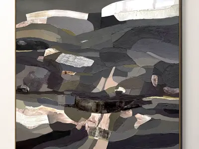 Plaster two square photo frames 49 Low-poly 3D model