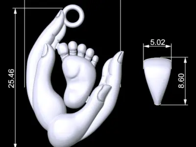 Baby and Mother Pendant 3D print model
