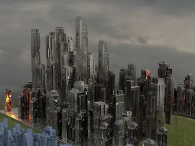 Sci Fi Towers City 3D model