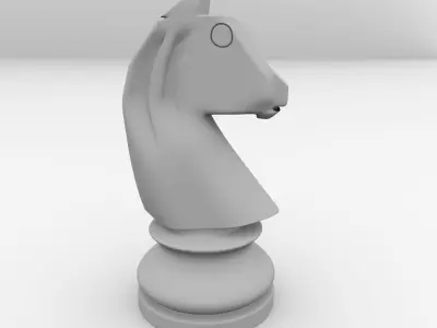 Knight chess piece with horse head 3D model