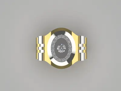 Luxury man Rolex design diamond ring model ror0014 3D print model