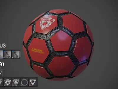  Sci-fi mechanical football polygonal ball 3D model