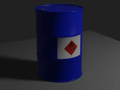 Steel Drum Gas - Barrel - Tambor de Gasolina Low-poly 3D model