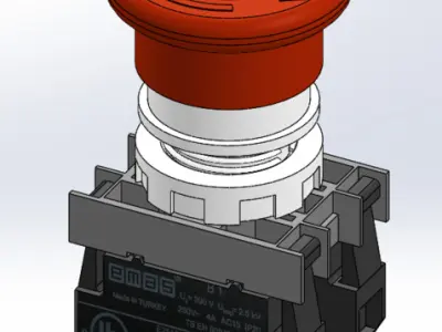 Botao de parada de emergencia Low-poly 3D model
