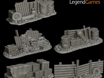 LegendGames Post Apocalypse V8 Interceptor set 3D print model