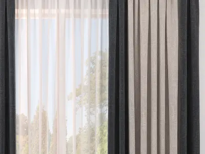 Set 37 Curtains 3D model
