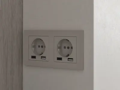 TV wall set 27 3D model