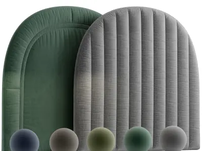 Headboard 2 variant with 5 materials 3D model
