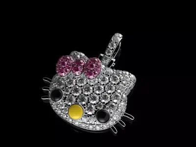Hello Kitty Pendant 3D print model