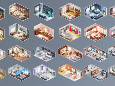 Interior 7 Low-poly 3D model