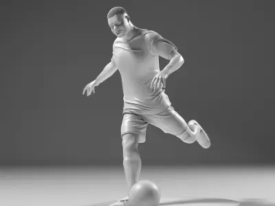 Footballer 05 Footstrike 02 Stl 3D print model