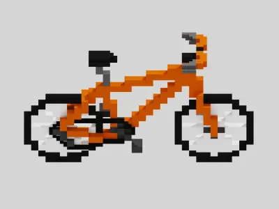 Bike Voxel Free low-poly 3D model