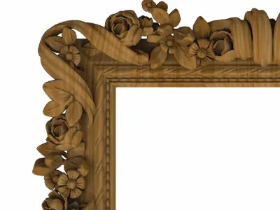 Carved picture frame STL 3D model 83