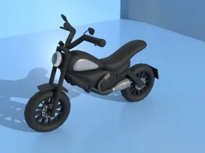 Low poly motorcycle Low-poly 3D model from CGTrader