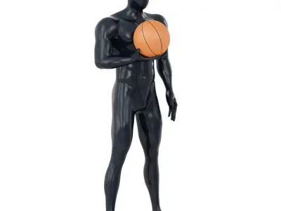 Abstract mannequin with basketball ball 156 3D model