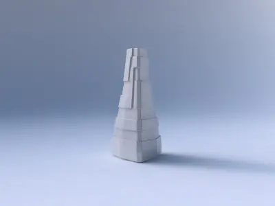 Vase puffy tipped triangle with sharp ribbons 3D print model