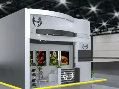 booth 6x4 2 side open  3D model