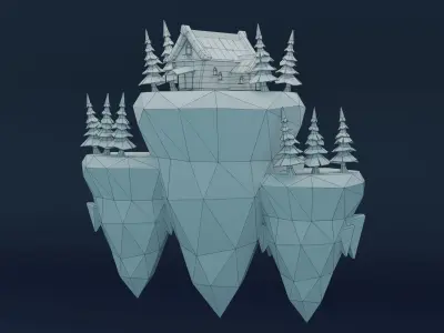 Island House Low-poly 3D model