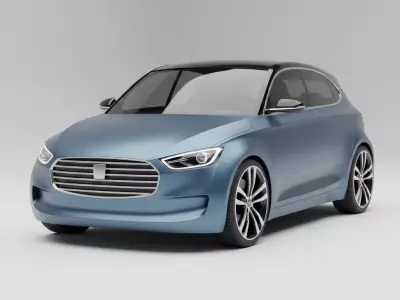 Modern Compact Hatchback Concept Low-poly 3D model