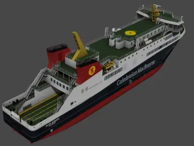 Dual-fuel car and passenger ferry 3D model Low-poly 3D model
