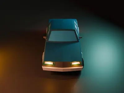 Low Poly Old Sedan Car Low-poly 3D model