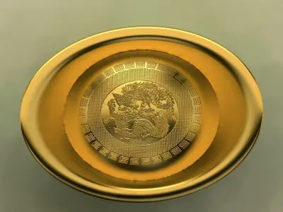 Chinese gold ingot 3D model