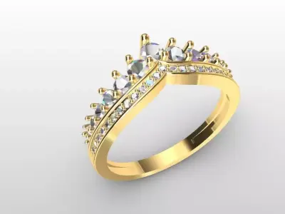 ANILLO TIARA - solitario 3D print model