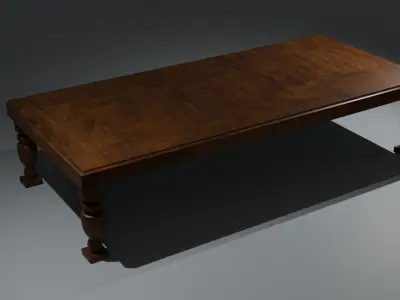Wood table Free 3D model